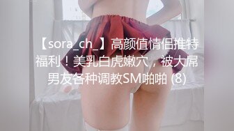 【sora_ch_】高颜值情侣推特福利！美乳白虎嫩穴，被大屌男友各种调教SM啪啪 (8)