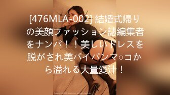 [476MLA-002] 結婚式帰りの美顔ファッション誌編集者をナンパ！！美しいドレスを脱がされ美パイパンマ○コから溢れる大量愛汁！